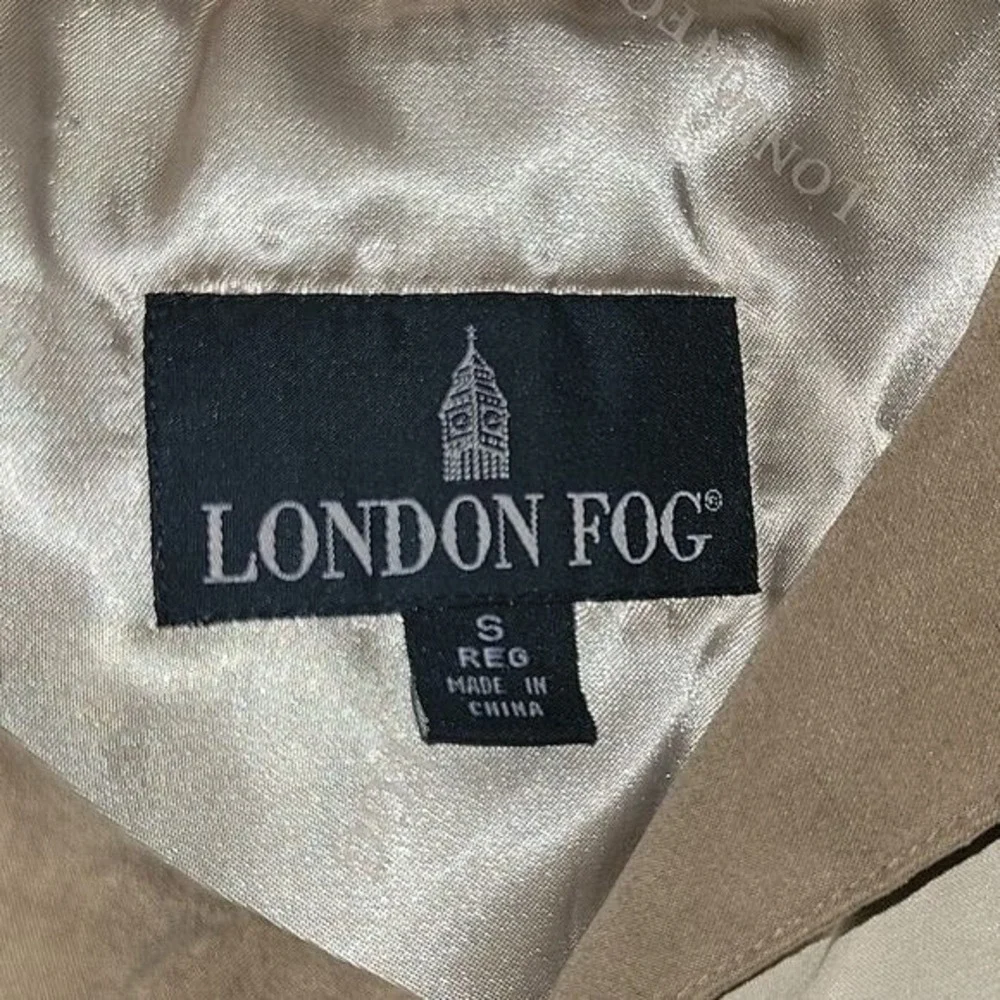 London Fog Beige‎ Microfiber Barn Coat Faux Suede Collar Jacket Mens Small Reg